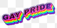 Gay pride png rainbow 3D text 