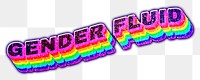 Gender fluid rainbow glitch png typography