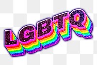 Lgbtq rainbow 3D png typography