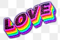 Love png word rainbow typography