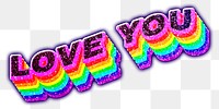 Love you png 3d rainbow 