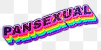 Pansexual word 3d typography png