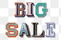 Big sale word typography png
