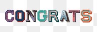 Congrats word vintage typography png