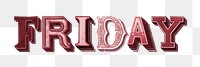 3D friday word graphic png