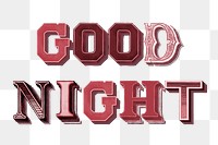 Png good night word 3d graphic