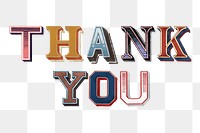 Thanks word vintage typography png