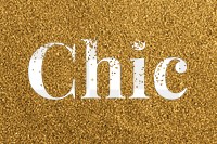 Chic glittery slang png ypography word