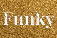 Funky glittery message png typography word