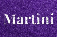 Martini purple glittery png typography word