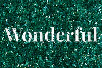 Wonderful png text glittery green typography