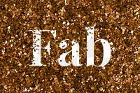 Glittery fab png typography word