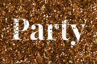 Party glittery text png typography word