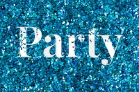 Party glittery typography word png