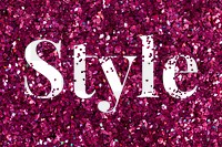 Style glittery pink png typography word