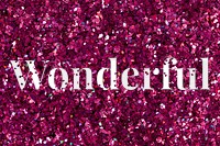 Png glittery wonderful typography word