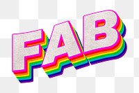 Rainbow word FAB typography design element