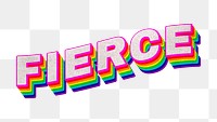 Rainbow word FIERCE typography design element