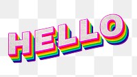 Rainbow word HELLO typography design element