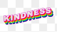 Rainbow word KINDNESS typography design element