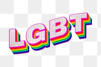 Rainbow word LGBT typography design element