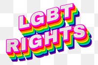 Rainbow word LGBT RIGHTS typography design element