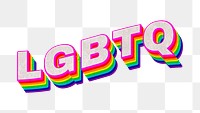 Rainbow word LGBTQ typography design element