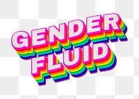 Rainbow word GENDER FLUID typography design element