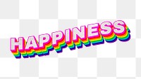 Rainbow word HAPPINESS typography design element
