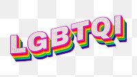 Rainbow word LGBTQI typography design element