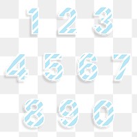 Striped numbers  font png set