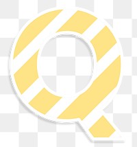 Letter q sticker typography png capital