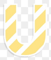 Letter u sticker typography png capital