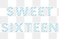 Png Sweet sixteen word candy cane font typography