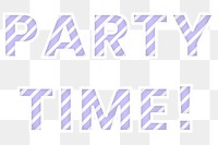 Party time candy cane png block letter typography