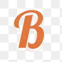 Orange vintage uppercase letter B typography design element