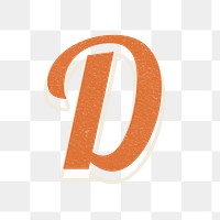 Letter D retro bold font typography and lettering