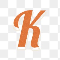 Letter K retro bold font typography and lettering