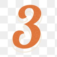 Number three 3 png lettering