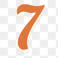 Number 7 png handwriting font lettering
