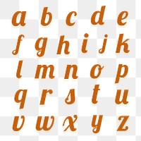 Printable a-z alphabet png vintage bold fonts in lettering typography