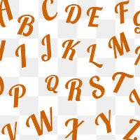 A-Z alphabet png vintage bold fonts in lettering typography