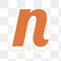 Letter N retro bold font typography and lettering