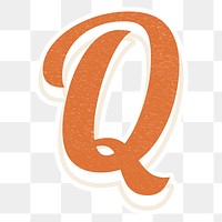Retro letter Q bold typography