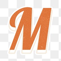 Letter M retro bold font typography and lettering