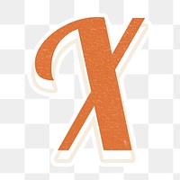 Letter X retro bold font typography and lettering