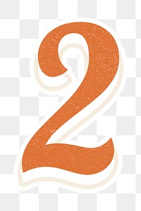 Number two 2 bold font lettering