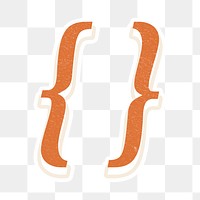 Curly Brackets sign png typography icon