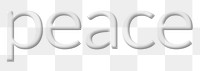 Peace word embossed png text font typography