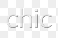 Chic embossed font typography png